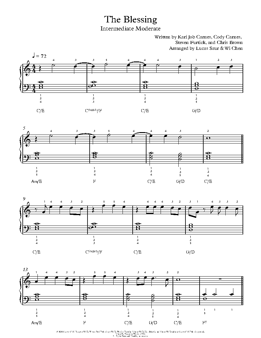 The Blessing sheet music