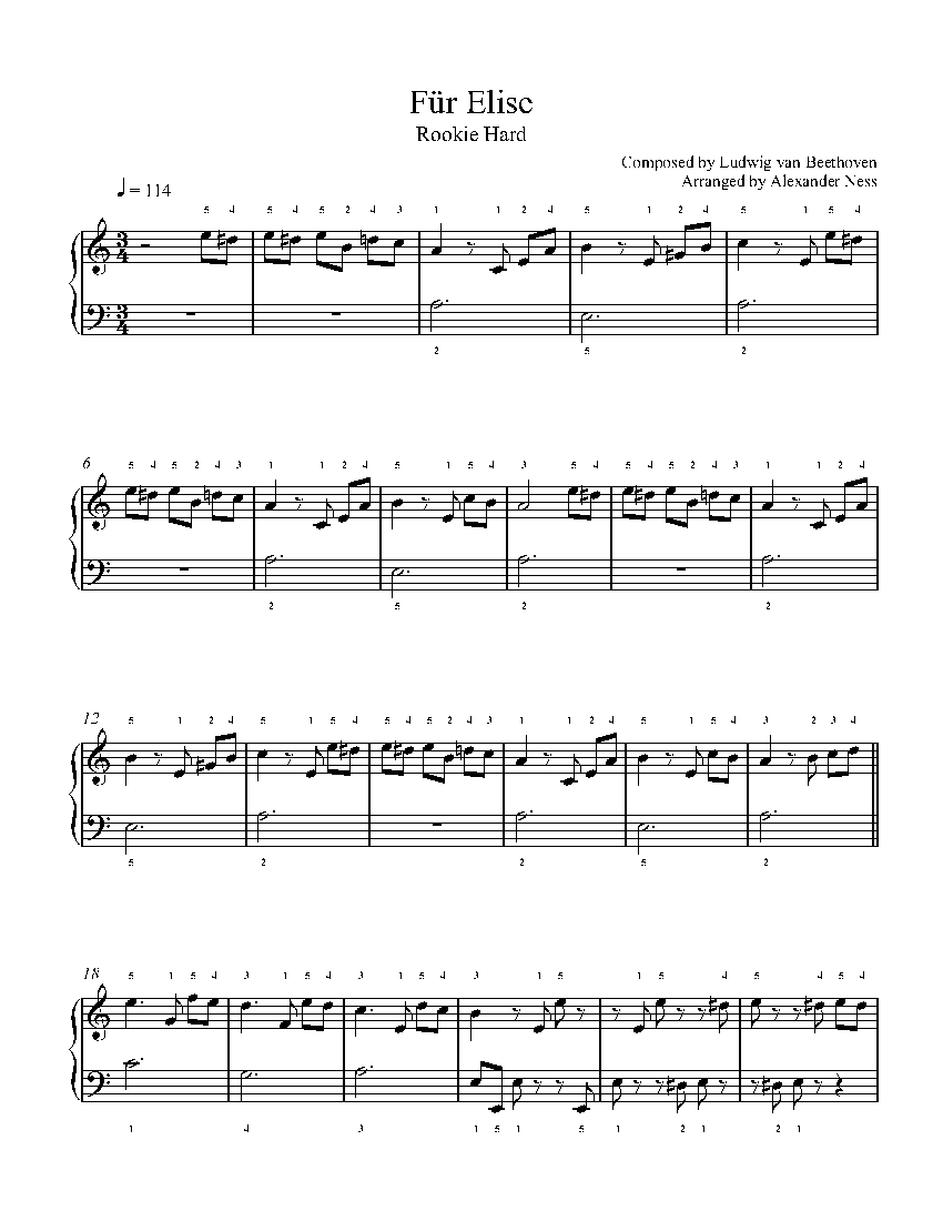Für Elise by Ludwig van Beethoven Sheet Music & | Rookie Level