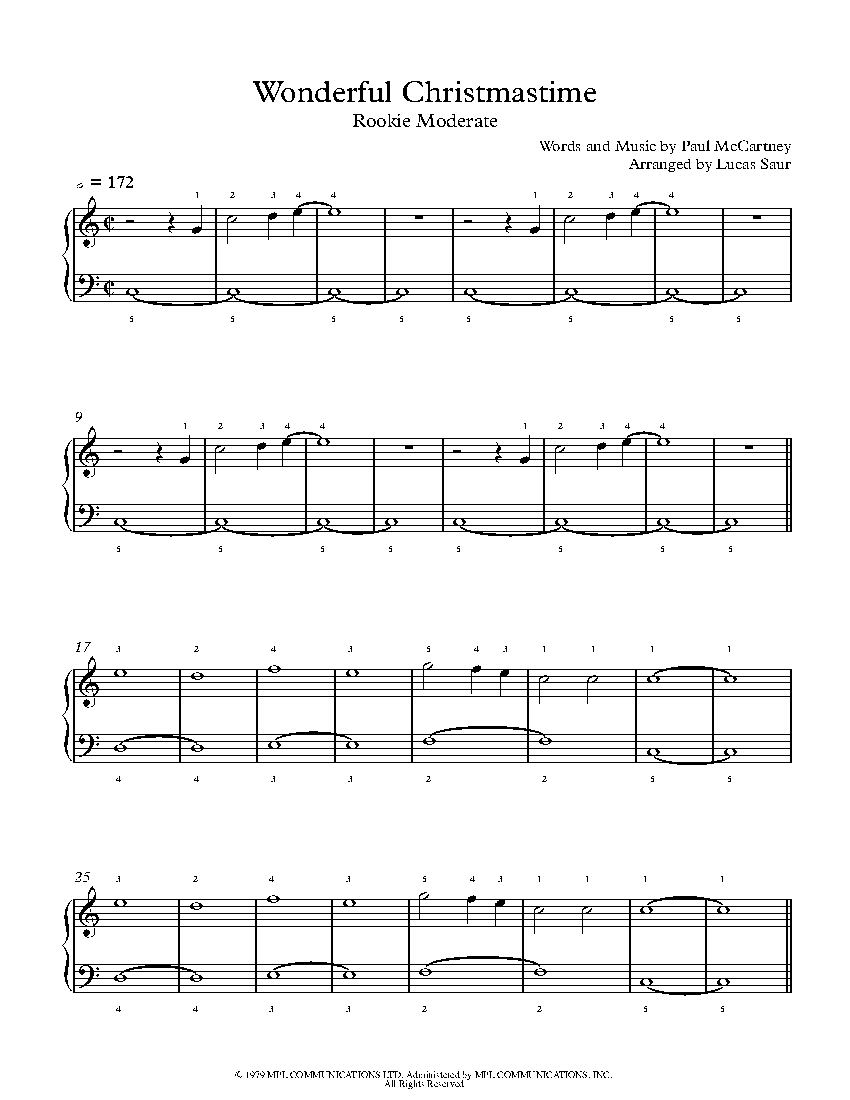 Wonderful Christmastime sheet music