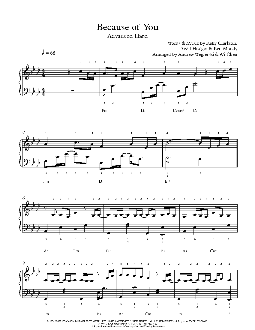 Because Of You sheet music