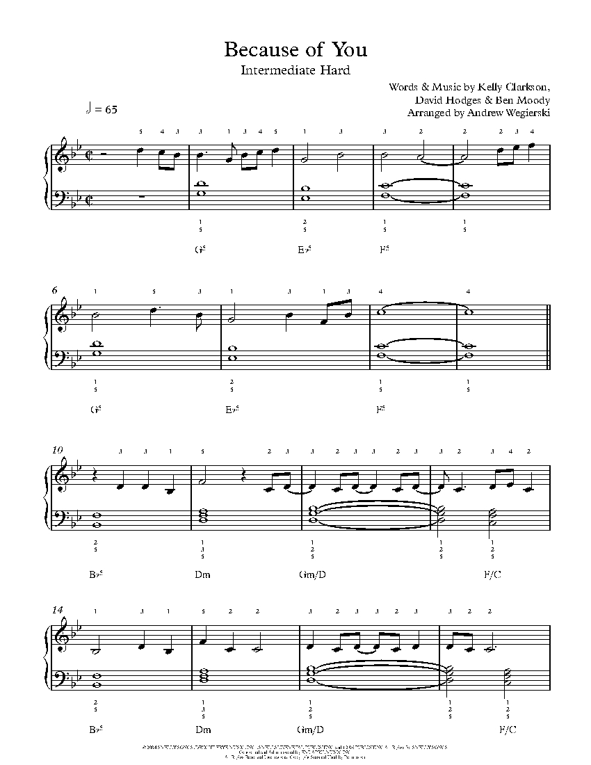 Because Of You sheet music