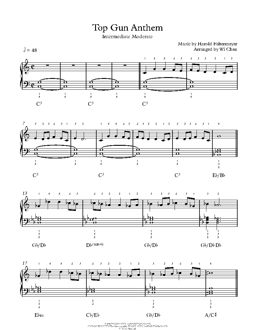 Top Gun Anthem Sheet music for Piano (Solo) Easy