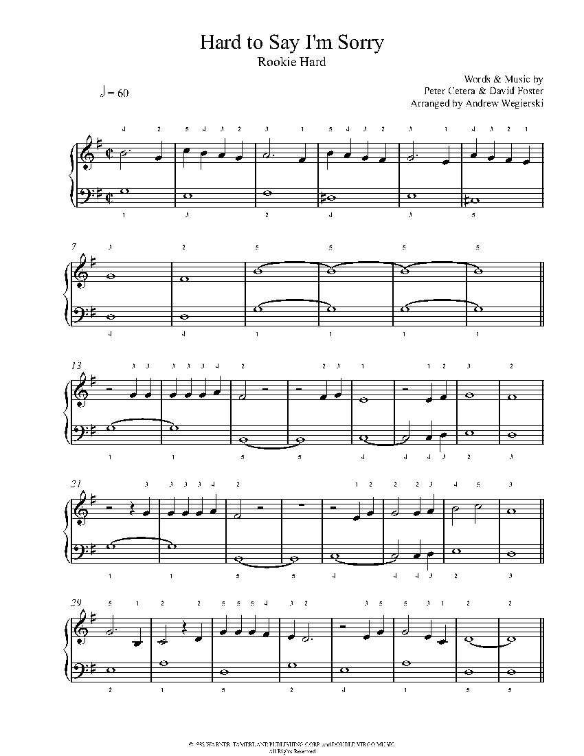 Hard To Say I'm Sorry sheet music