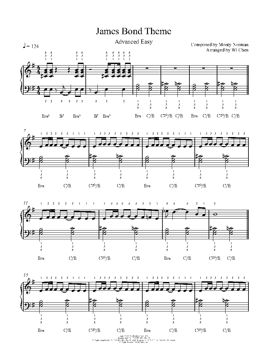 Tercero Parecer cáustico James Bond Theme by Monty Norman Piano Sheet Music | Advanced Level