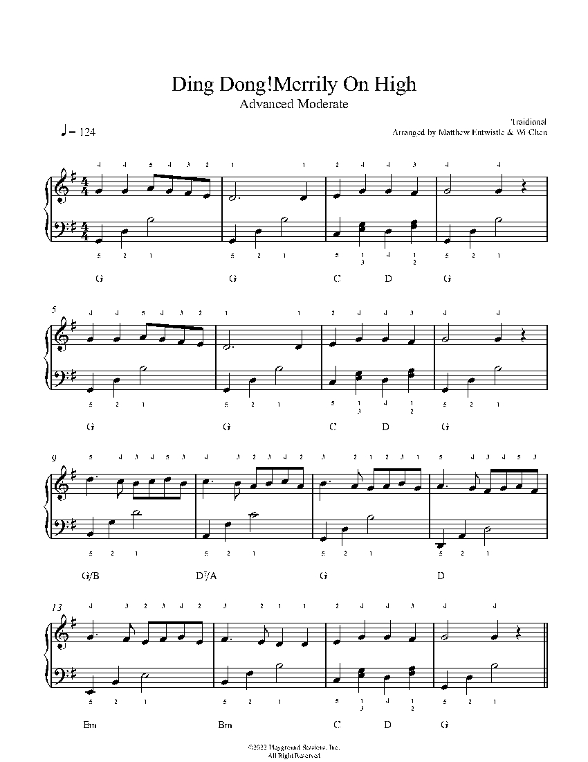 Ding Dong Merrily On High sheet music