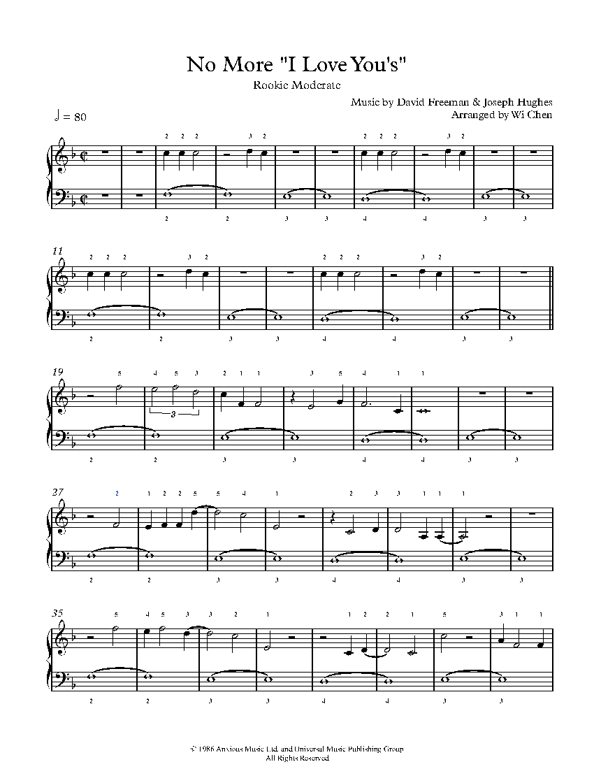 No More “I Love You’s” sheet music