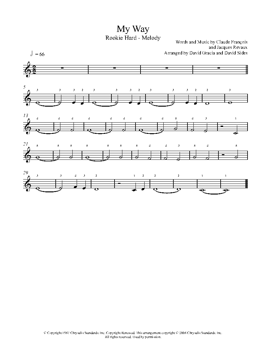 My Way (Melody) sheet music