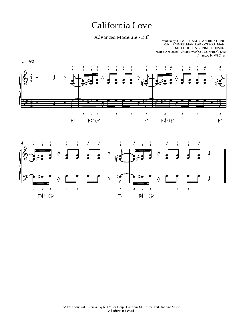 California Love sheet music