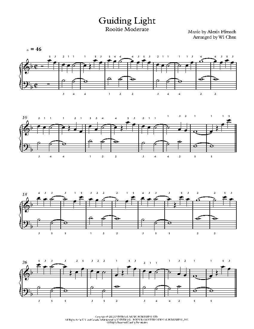 Guiding Light sheet music