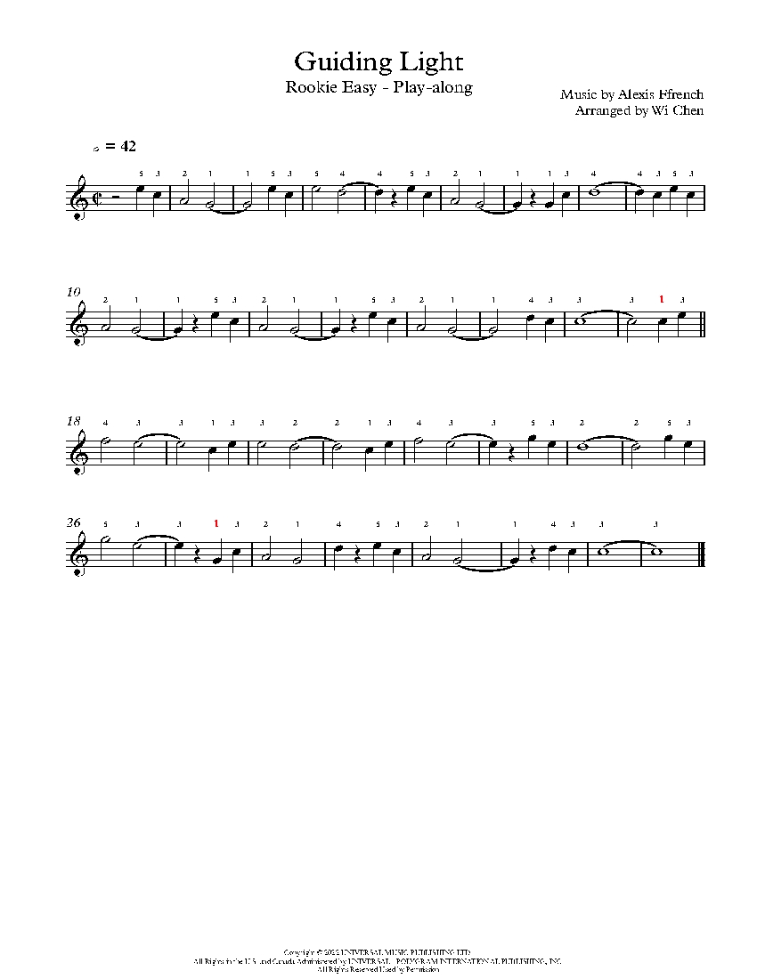 Guiding Light sheet music