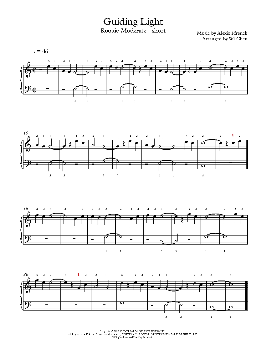 Guiding Light sheet music
