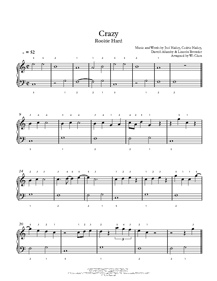 Crazy sheet music