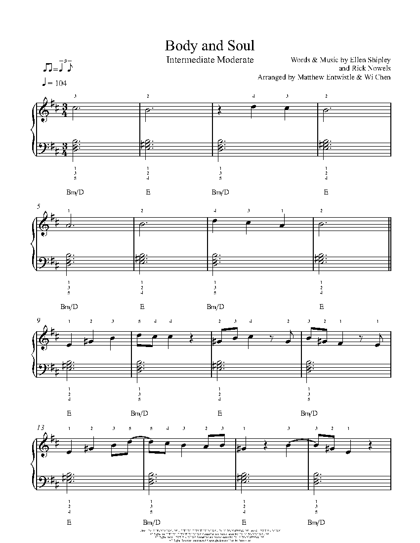 Body and Soul by Anita Baker Sheet Music & Lesson Intermediate Level