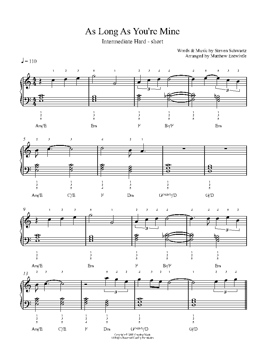 As Long As You're Mine sheet music