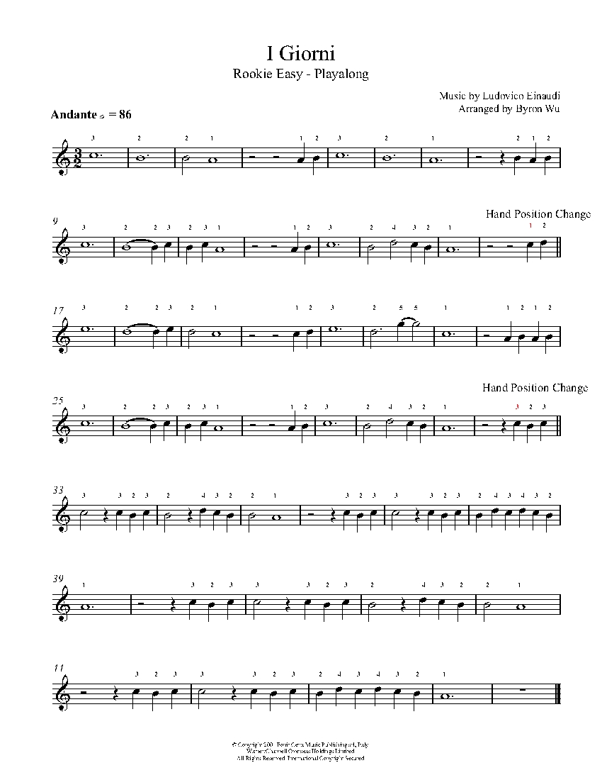 I Giorni sheet music