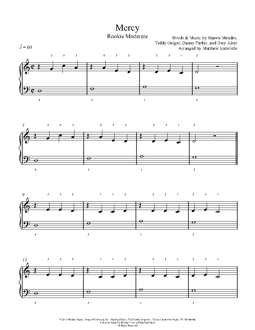Mercy sheet music