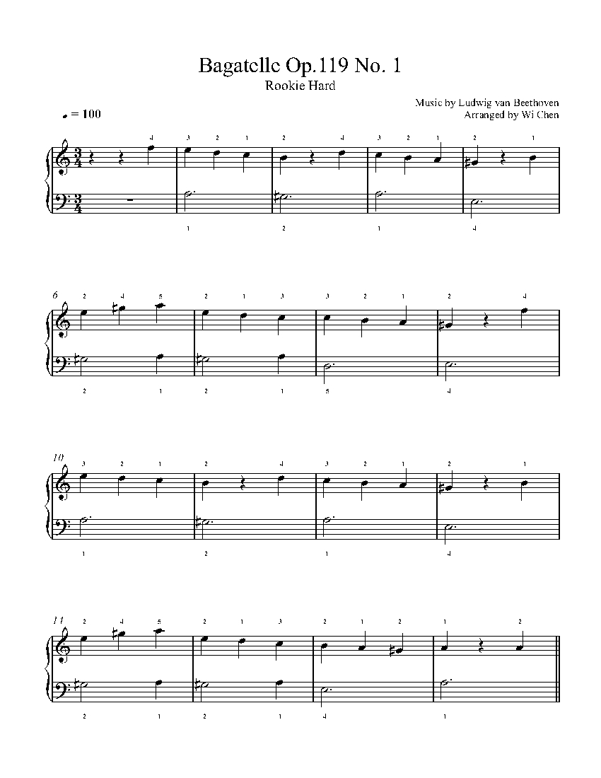 Bagatelle Op.119 No.1 sheet music