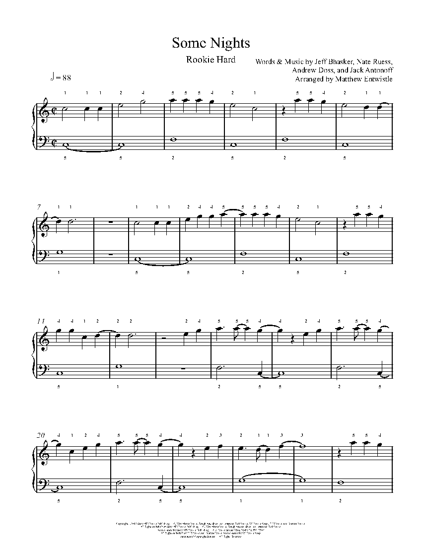 Some Nights sheet music