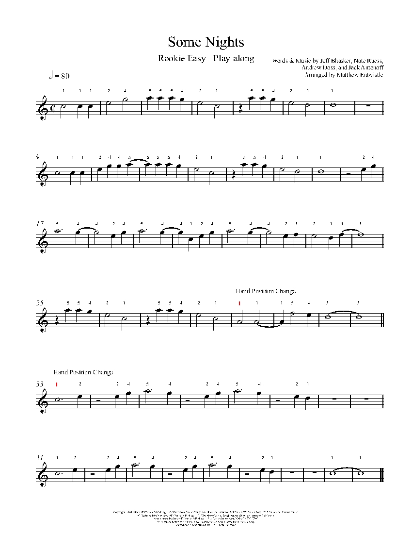 Some Nights sheet music