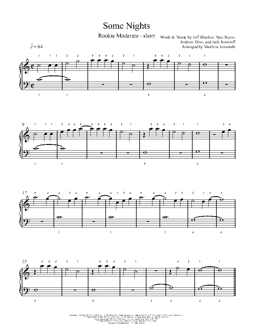 Some Nights sheet music