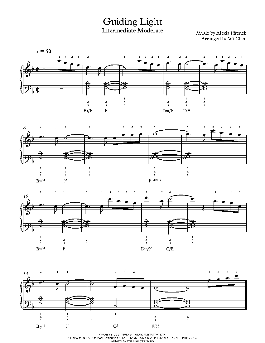 Guiding Light sheet music