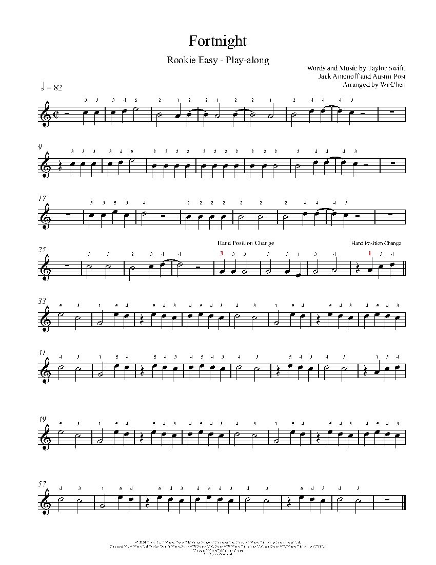Fortnight sheet music