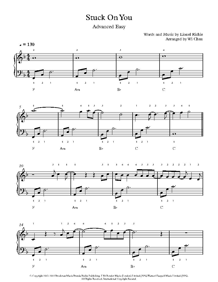 Stuck on You sheet music