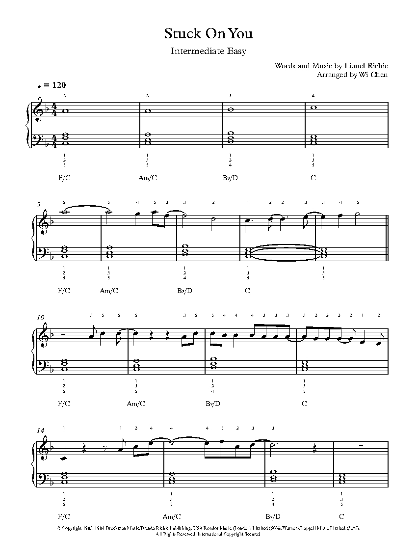 Stuck on You sheet music