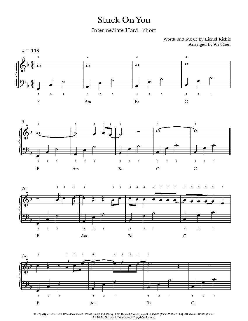 Stuck on You sheet music