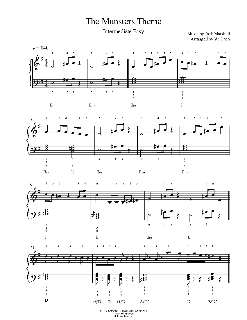 The Munsters Theme sheet music