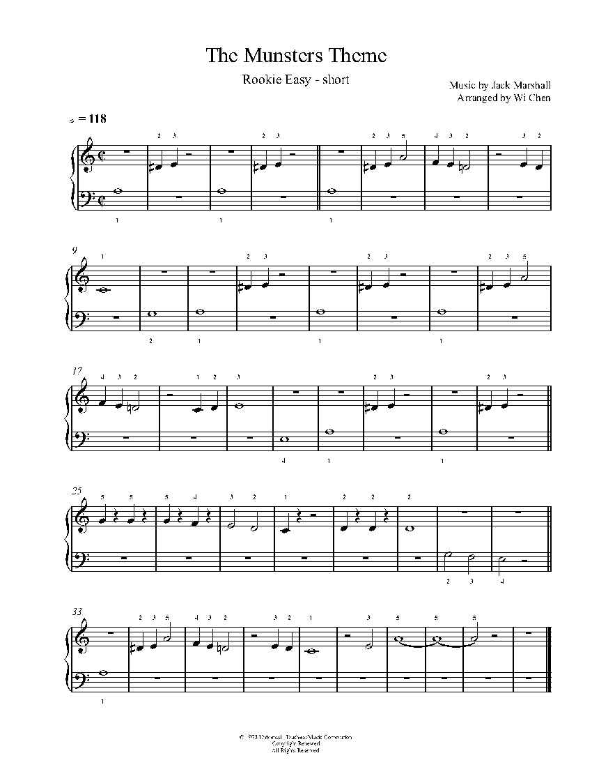 The Munsters Theme sheet music
