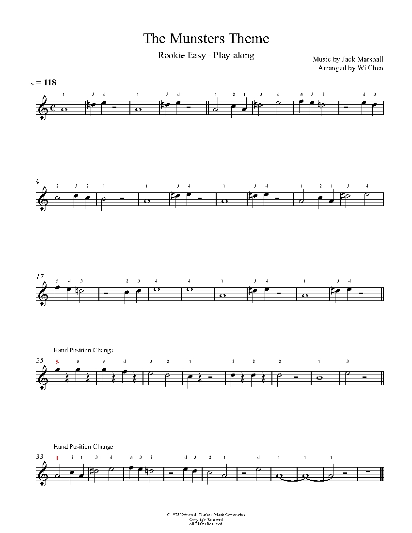 The Munsters Theme sheet music