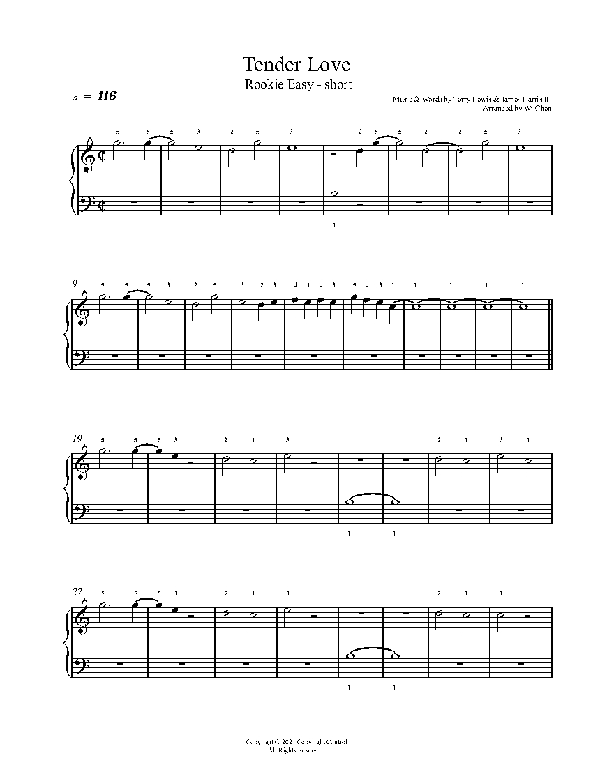 Tender Love sheet music