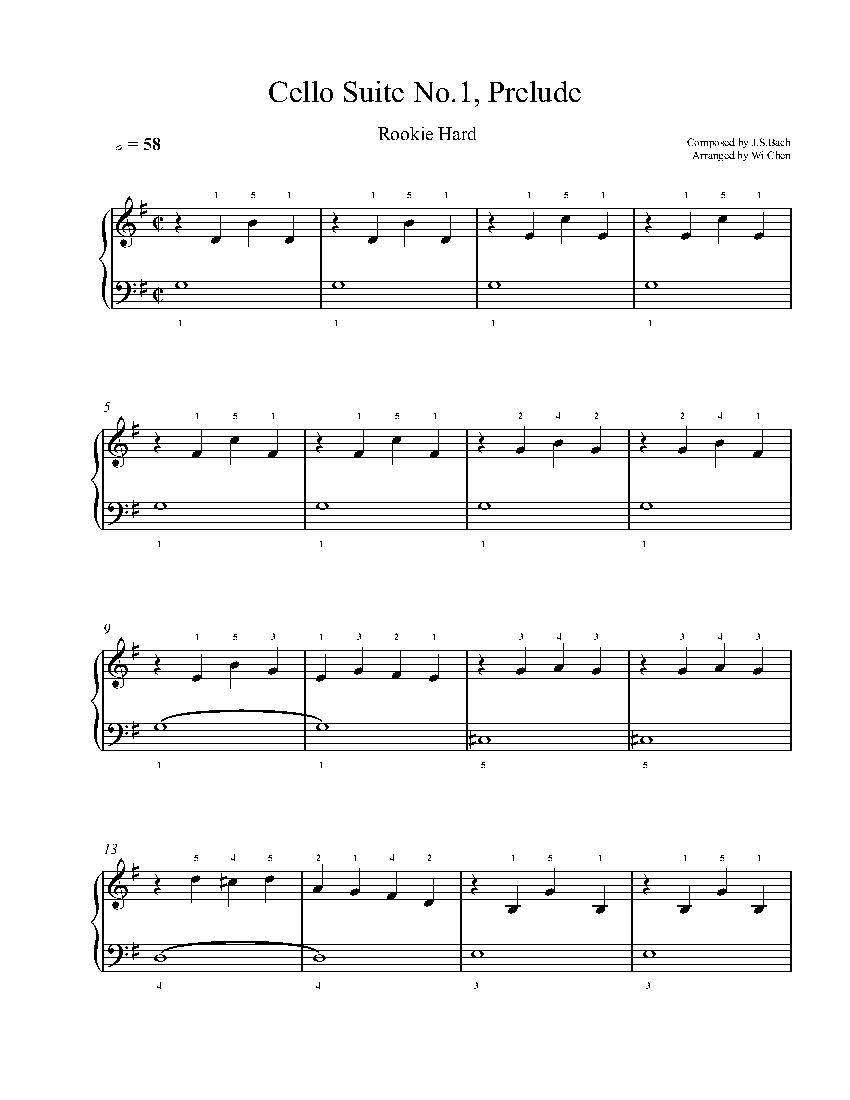 Cello Suite No.1 Prelude sheet music