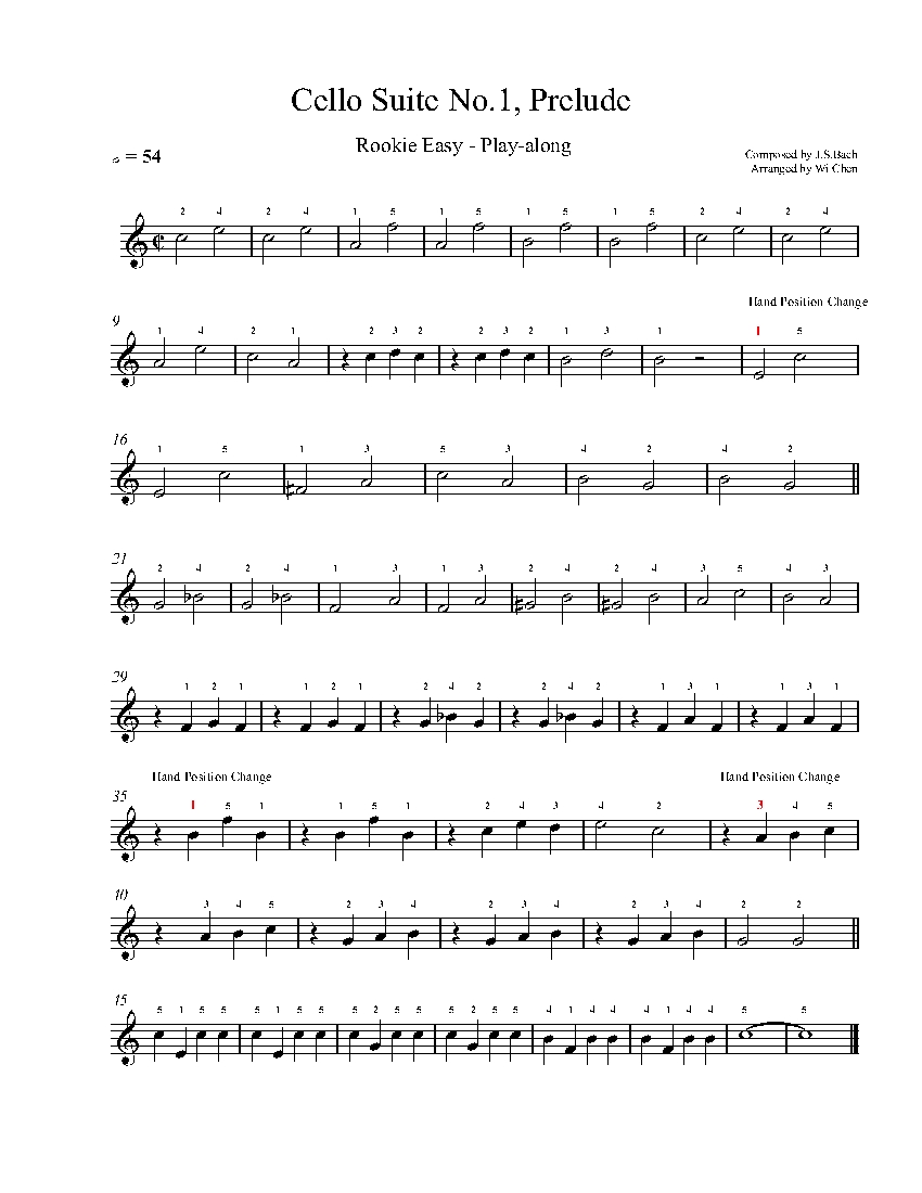 Cello Suite No.1 Prelude sheet music