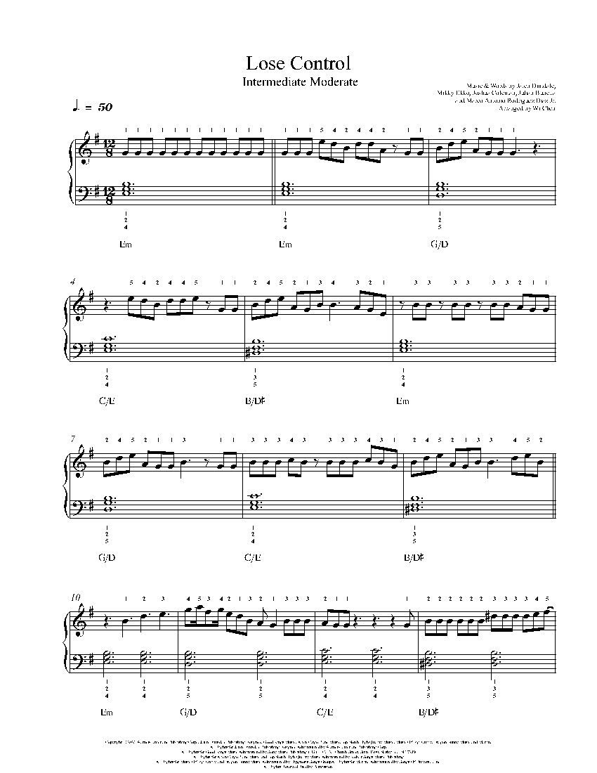Lose Control sheet music
