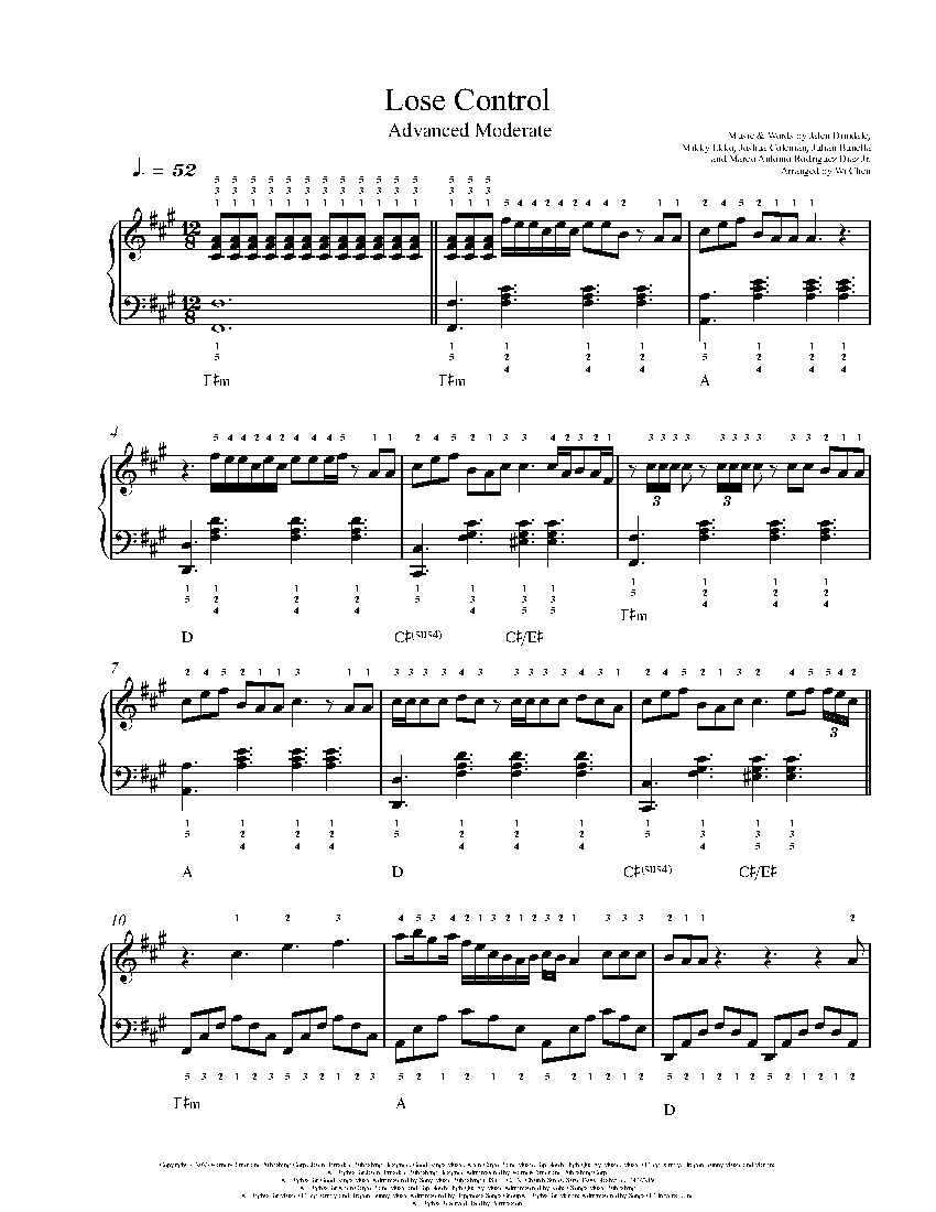 Lose Control sheet music