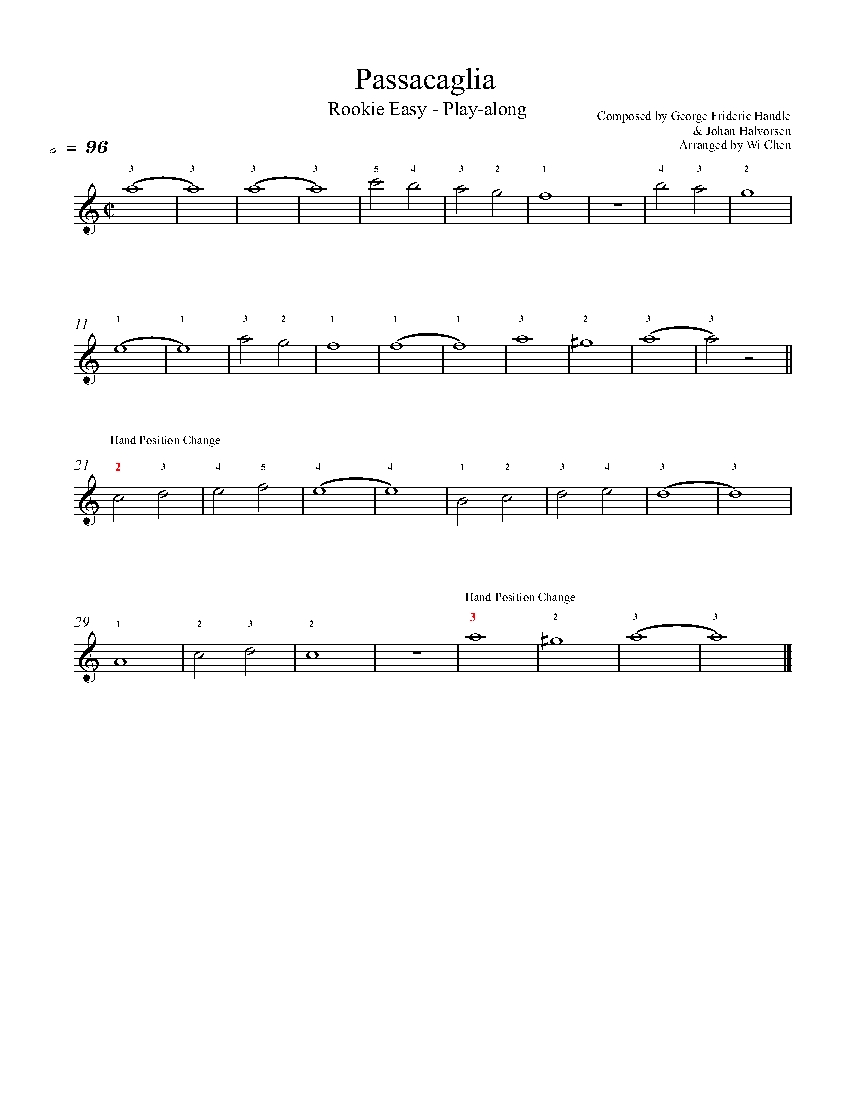 Passacaglia sheet music