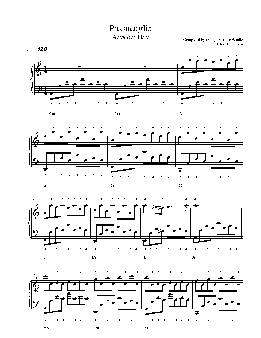 Passacaglia sheet music