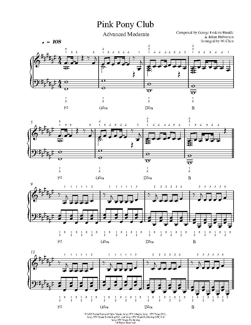 Pink Pony Club sheet music