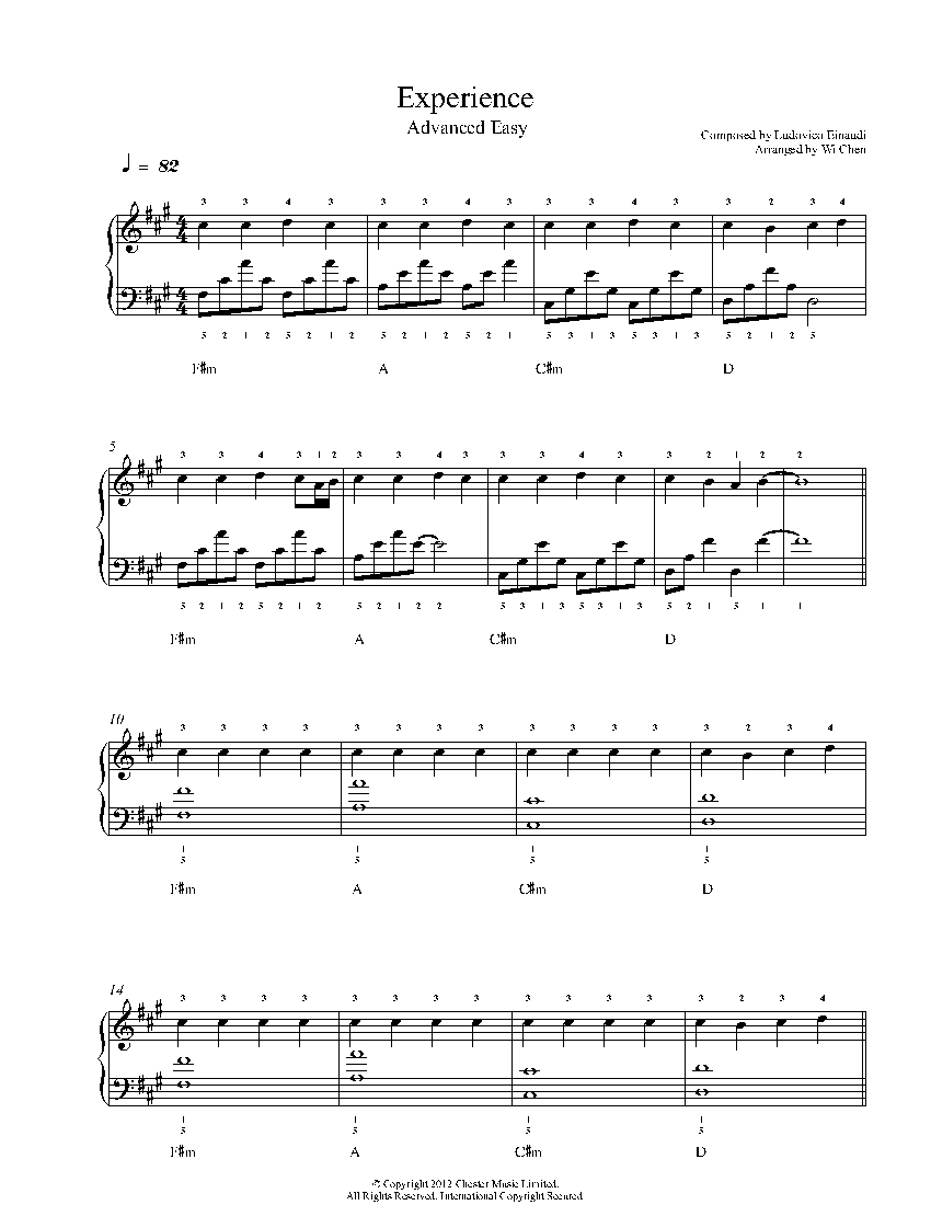 Experience sheet music