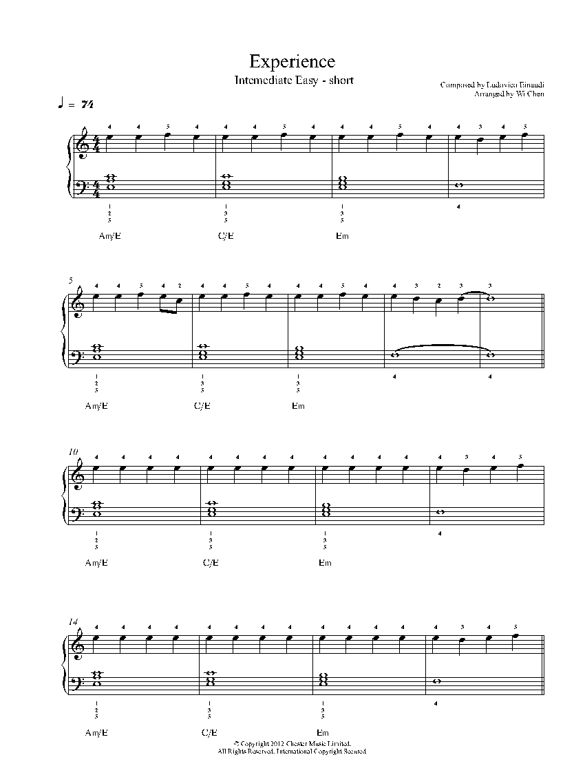 Experience sheet music