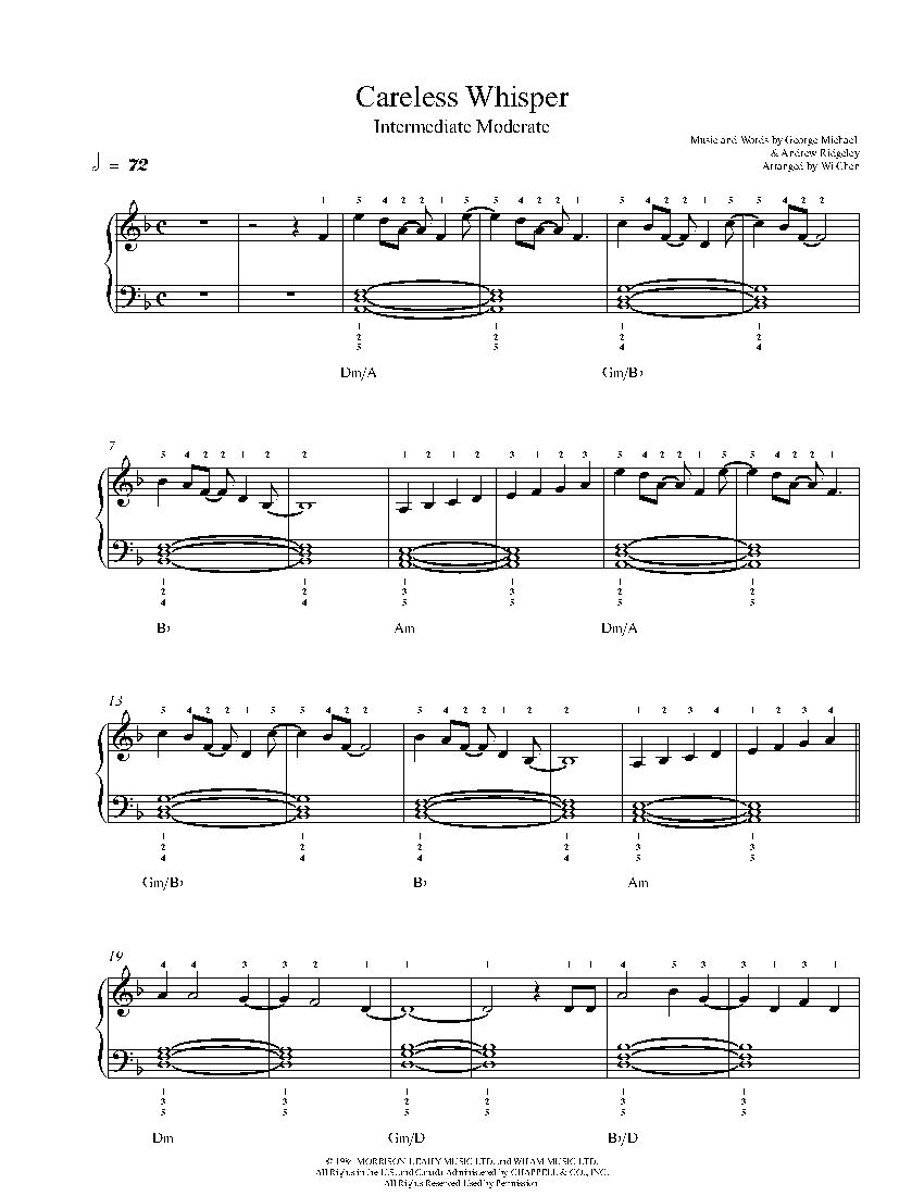 Careless Whisper sheet music