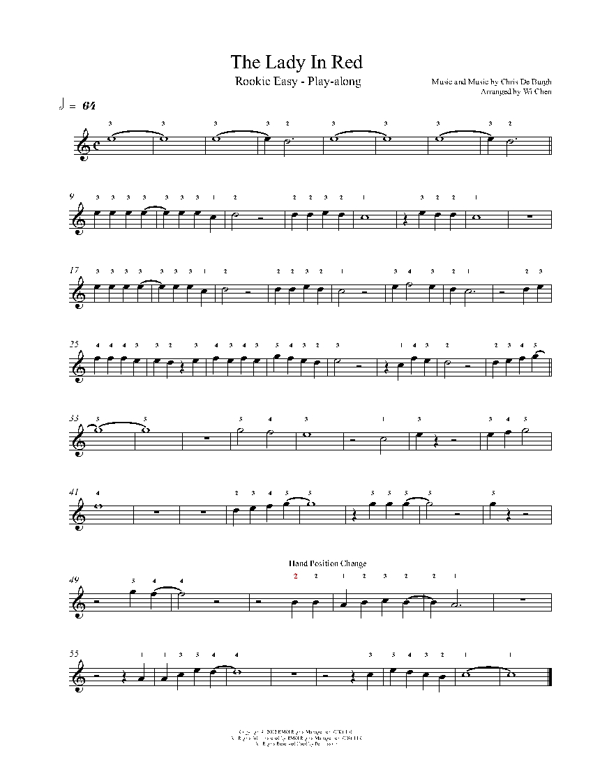 The Lady In Red sheet music