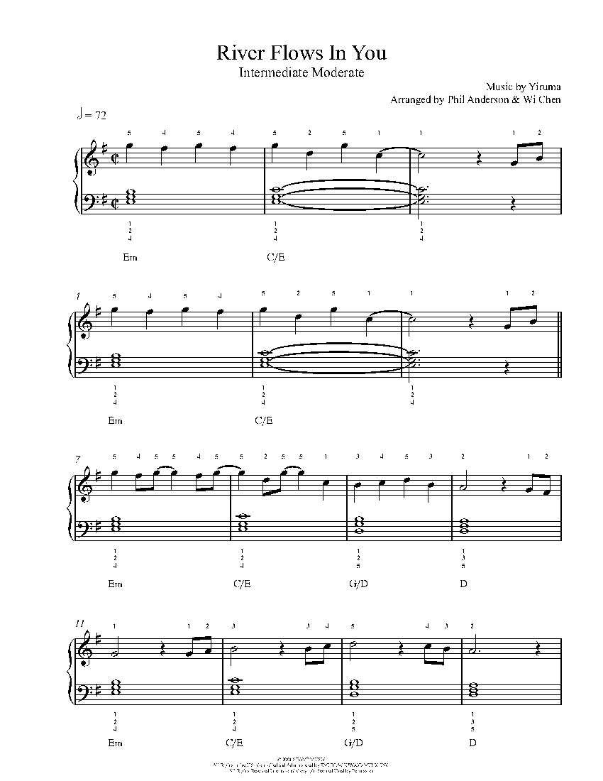 River Flows In You sheet music