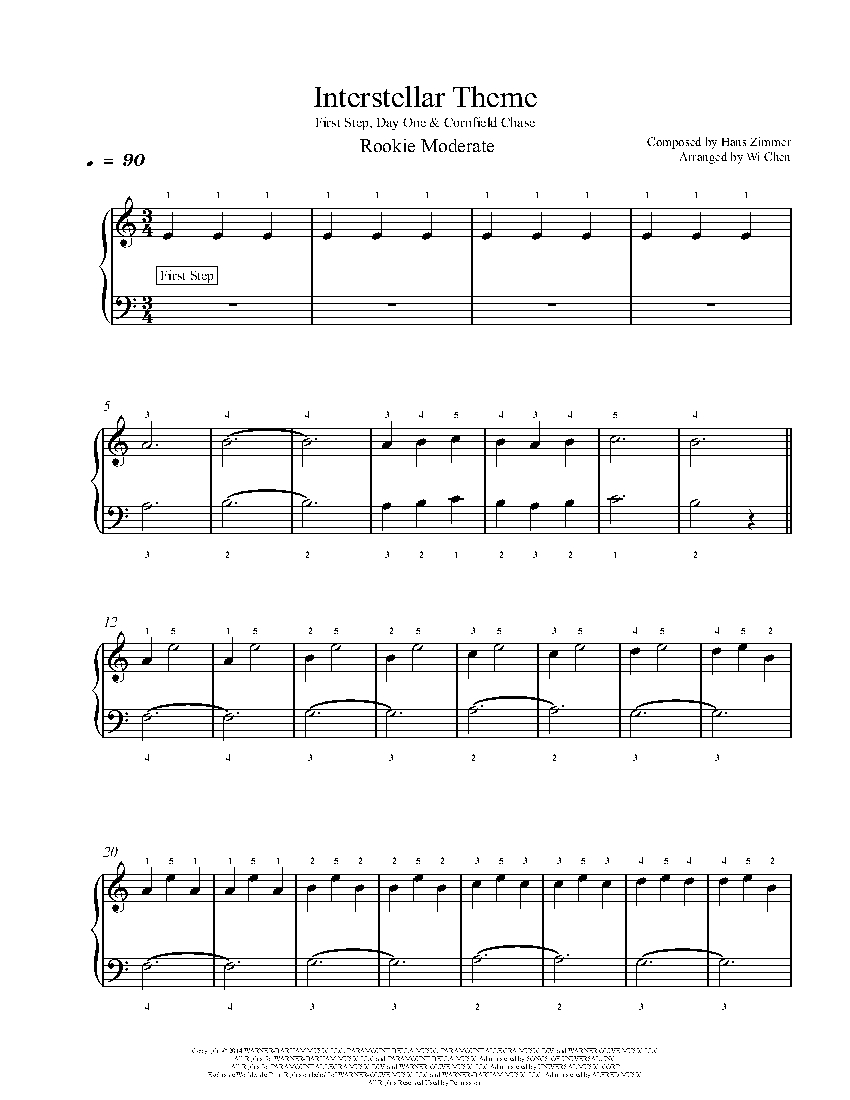 Interstellar Theme sheet music