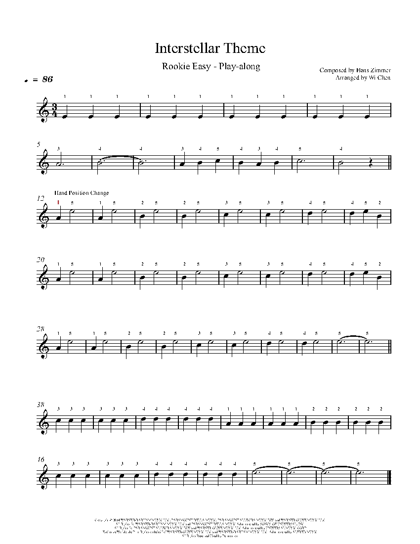 Interstellar Theme sheet music