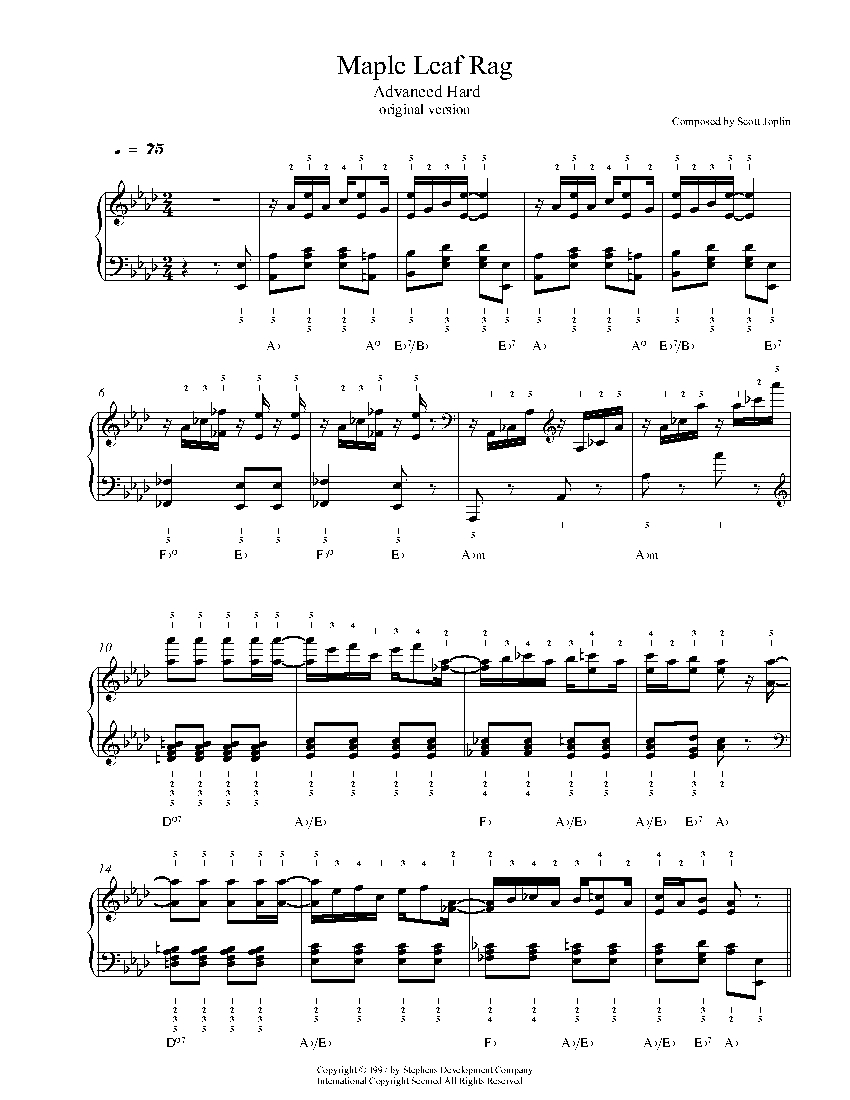 Maple Leaf Rag sheet music