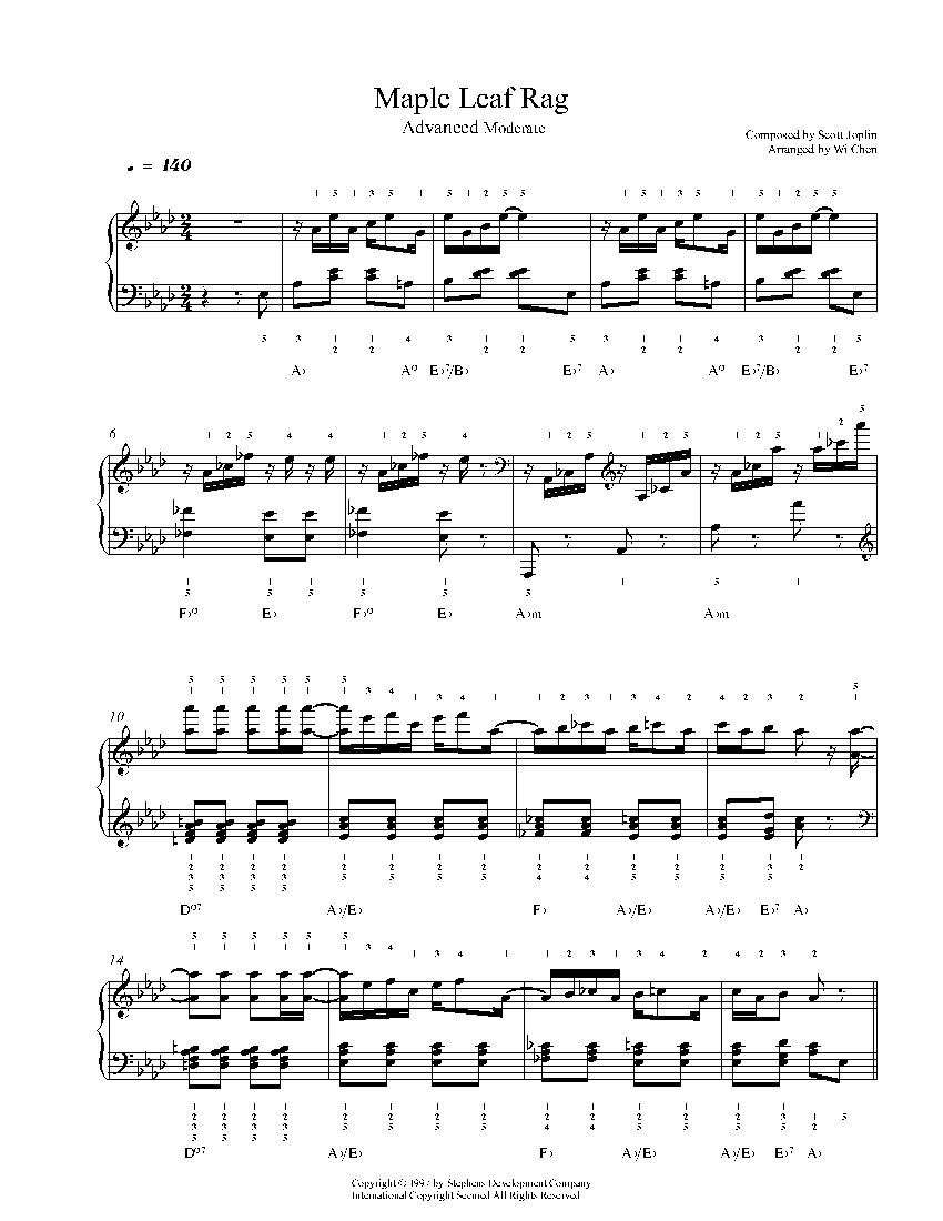 Maple Leaf Rag sheet music