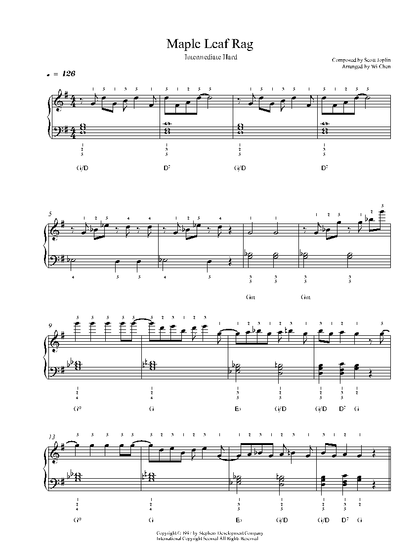 Maple Leaf Rag sheet music